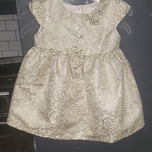 Elegant Cream Floral Kids Dress